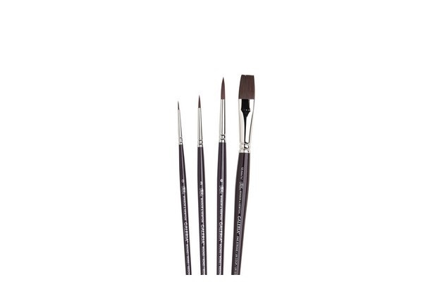 Galeria Penslar med kort handtag, 4-Pack in the group Sport, leisure & Hobby / Hobby / Paint & Draw / Brushes at TP E-commerce Nordic AB (A04759)