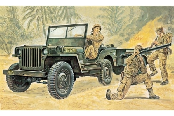 Italeri 1:35 Willys MB Jeep with Trailer in the group Sport, leisure & Hobby / Hobby / Plastic models / Military vehicles (land) at TP E-commerce Nordic AB (A07059)