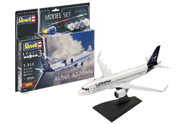 Revell 1:144 Model Set Airbus A320 Neo \'Lufthansa in the group Sport, leisure & Hobby / Hobby / Plastic models / Start kits / Gift sets at TP E-commerce Nordic AB (A08068)