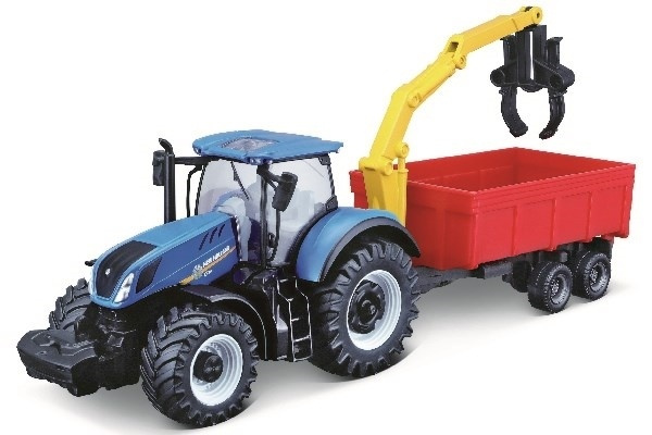 Tractor w/combination trailer N.H T7.615 10cm blue in the group TOYS, KIDS & BABY PRODUCTS / Toys / Toy cars at TP E-commerce Nordic AB (A09245)