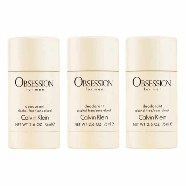 3-pack Calvin Klein Obsession For Men Deostick 75ml in the group BEAUTY & HEALTH / Fragrance & Perfume / Deodorants / Deodorant for women at TP E-commerce Nordic AB (A10567)