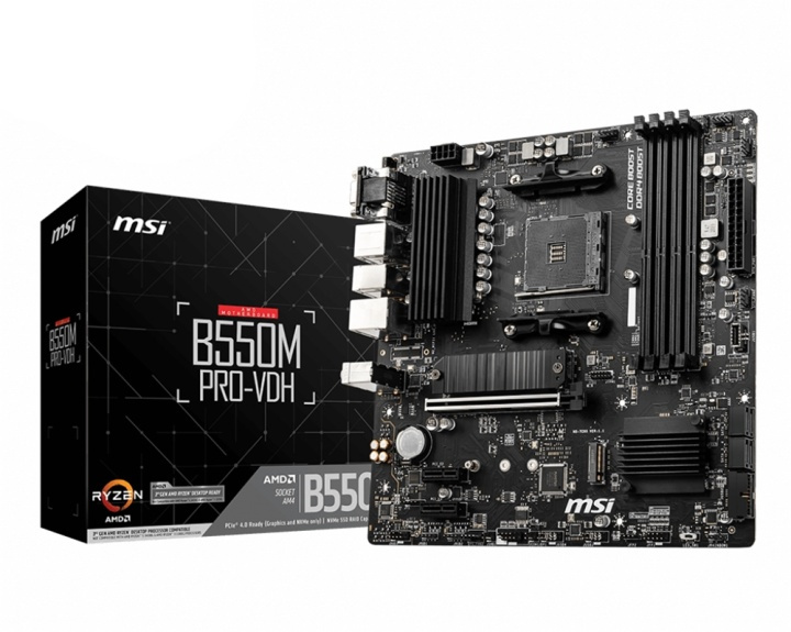 MSI B550M PRO-VDH moderkort AMD B550 Uttag AM4 micro ATX in the group COMPUTERS & PERIPHERALS / Computer components / Motherboard at TP E-commerce Nordic AB (A15181)