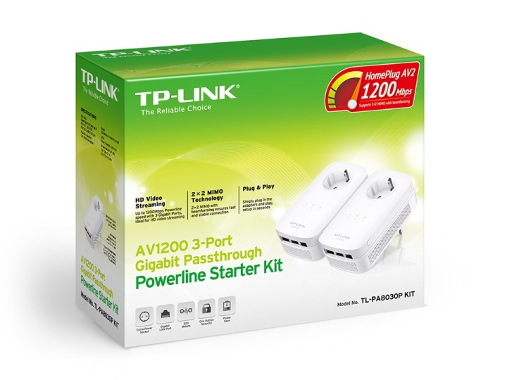 TP-LINK TL-PA8030PKIT 1200 Mbit/s Nätverksansluten (Ethernet) Vit 2 styck in the group COMPUTERS & PERIPHERALS / Network / Homeplug/Powerline at TP E-commerce Nordic AB (A15348)