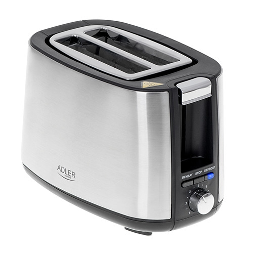 Adler Brödrost 900W, Silver in the group HOME, HOUSEHOLD & GARDEN / Household appliances / Toasters & Bread grills / Toasters at TP E-commerce Nordic AB (A18172)