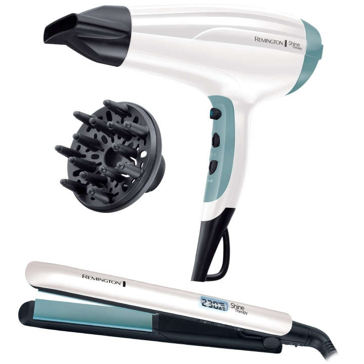 Remington Hårfön&Plattång S8500 Shine Th in the group BEAUTY & HEALTH / Hair & Styling / Styling Tools / Straighteners at TP E-commerce Nordic AB (A19377)