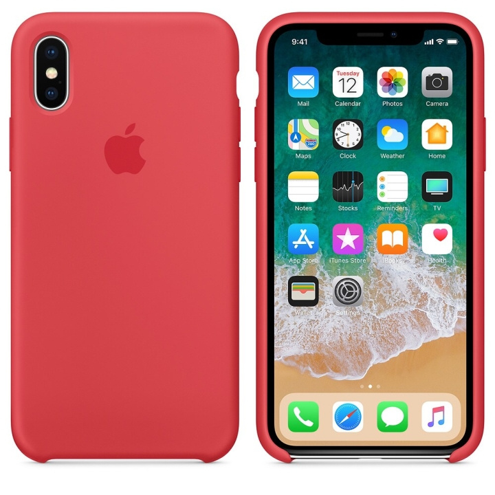 Apple iPhone XS Max Original Silicone Case in Red Color in the group SMARTPHONE & TABLETS / Phone cases / Apple / iPhone XS Max / Cases at TP E-commerce Nordic AB (A20519)