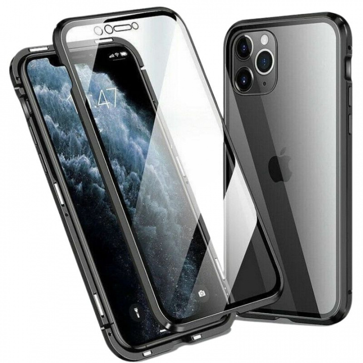 Transparent Iphone 12 Pro Max magnetic glass case, Black in the group SMARTPHONE & TABLETS / Phone cases / Apple / iPhone 12 Pro at TP E-commerce Nordic AB (A20891)