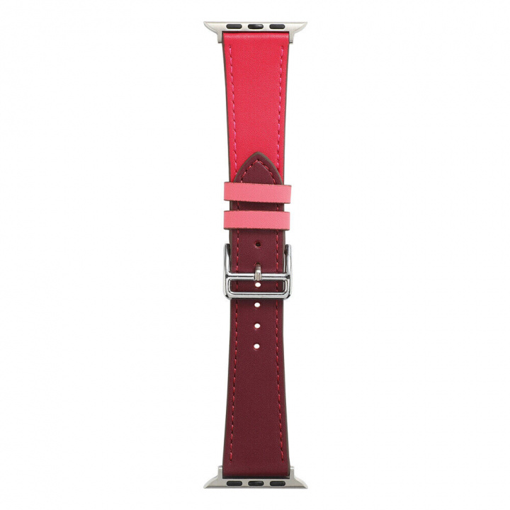 PU Leather Band for Apple Watch 38/40mm, Red/Brown in the group SMARTPHONE & TABLETS / Excercise, home & leisure / Apple Watch & Accessories / Accessories at TP E-commerce Nordic AB (A21466)