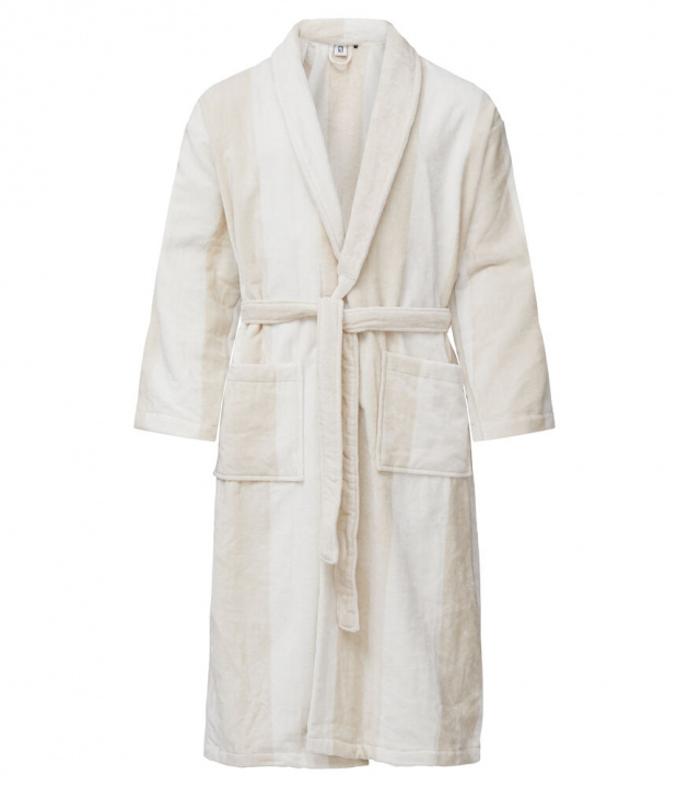 Kosta Linnewäfveri Baddrock Velour, Vit/Sand, L/XL in the group HOME, HOUSEHOLD & GARDEN / Bathroom / Bath robes at TP E-commerce Nordic AB (A22574)