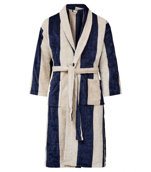 Kosta Linnewäfveri Baddrock Velour, Marin/Sand, L/XL in the group HOME, HOUSEHOLD & GARDEN / Bathroom / Bath robes at TP E-commerce Nordic AB (A22576)