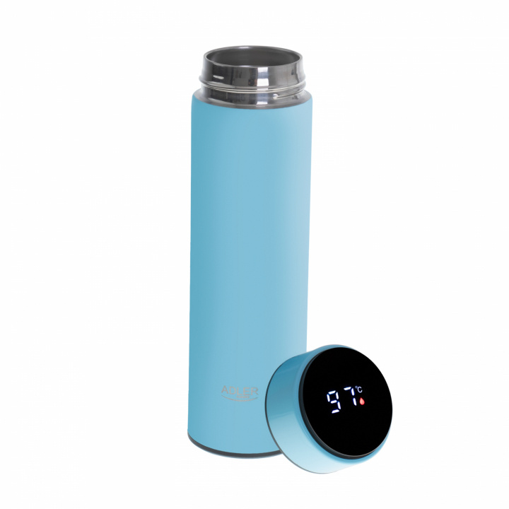 Adler AD 4506bl Thermal flask LED, 473ml, Blue in the group Sport, leisure & Hobby / Outdoor recreation / Thermoses & Water Bottles at TP E-commerce Nordic AB (A22648)