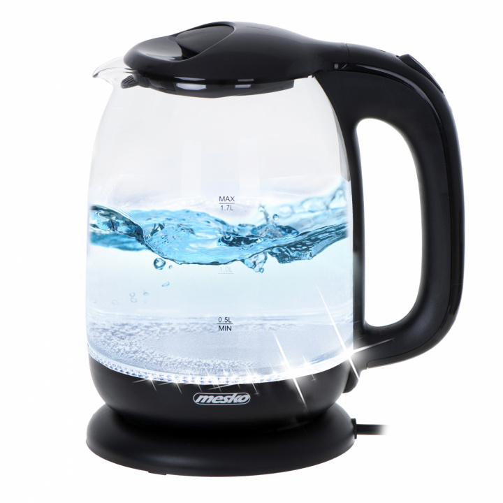 Mesko MS 1302 Kettle glass 1,7 L, black in the group HOME, HOUSEHOLD & GARDEN / Household appliances / Water & Juice / Kettles at TP E-commerce Nordic AB (A22659)