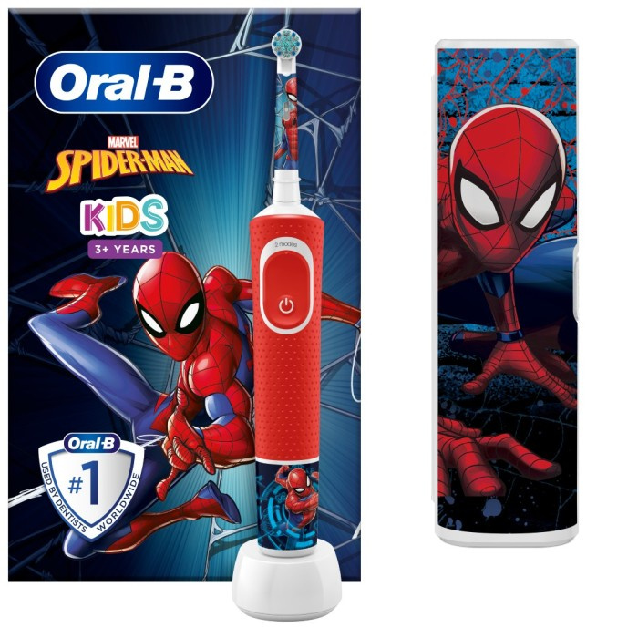 Oral-B Vitality Kids Spiderman + Travel Case in the group BEAUTY & HEALTH / Oral care / Electric toothbrushes at TP E-commerce Nordic AB (A22662)