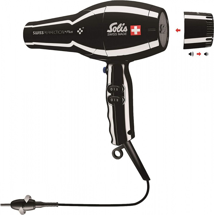 Solis Swiss Perfection Black Plus Hairdryer in the group BEAUTY & HEALTH / Hair & Styling / Styling Tools / Hair dryer at TP E-commerce Nordic AB (A22741)