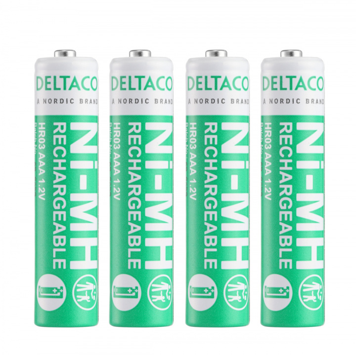 DELTACO Ultimate Ni-Mh rechargeable, LR03/AAA size, 750mAh, 4-pack(SG) in the group HOME ELECTRONICS / Batteries & Chargers / Rechargable batteries / AAA at TP E-commerce Nordic AB (A22871)