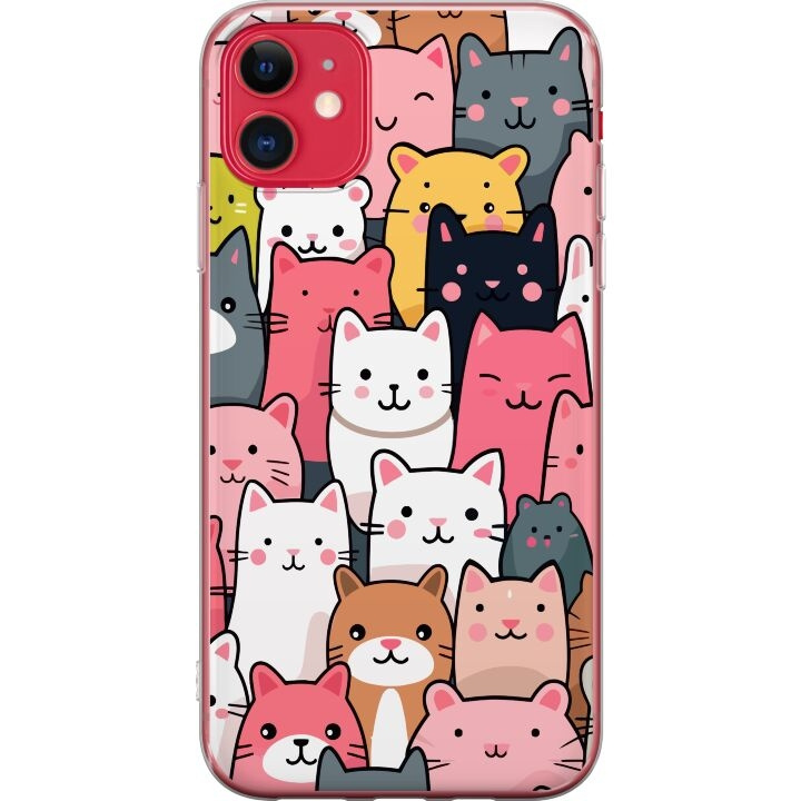 Mobile case for Apple iPhone 11 with Cat pattern design in the group SMARTPHONE & TABLETS / Phone cases / Apple / iPhone 11 at TP E-commerce Nordic AB (A50035)