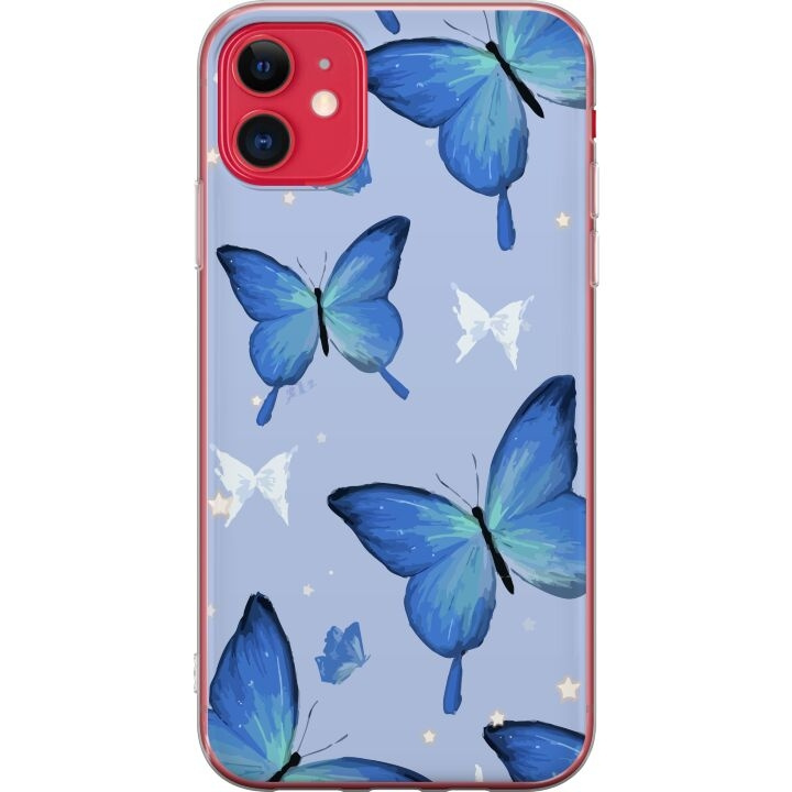 Mobile case for Apple iPhone 11 with Blue butterflies design in the group SMARTPHONE & TABLETS / Phone cases / Apple / iPhone 11 at TP E-commerce Nordic AB (A50043)