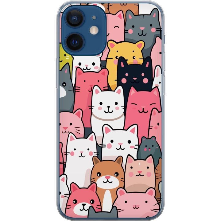 Mobile case for Apple iPhone 12 with Cat pattern design in the group SMARTPHONE & TABLETS / Phone cases / Apple / iPhone 12 at TP E-commerce Nordic AB (A50197)