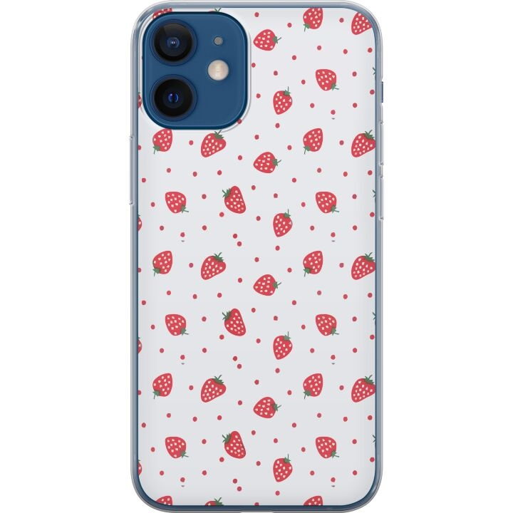 Mobile case for Apple iPhone 12 with Strawberries design in the group SMARTPHONE & TABLETS / Phone cases / Apple / iPhone 12 at TP E-commerce Nordic AB (A50206)