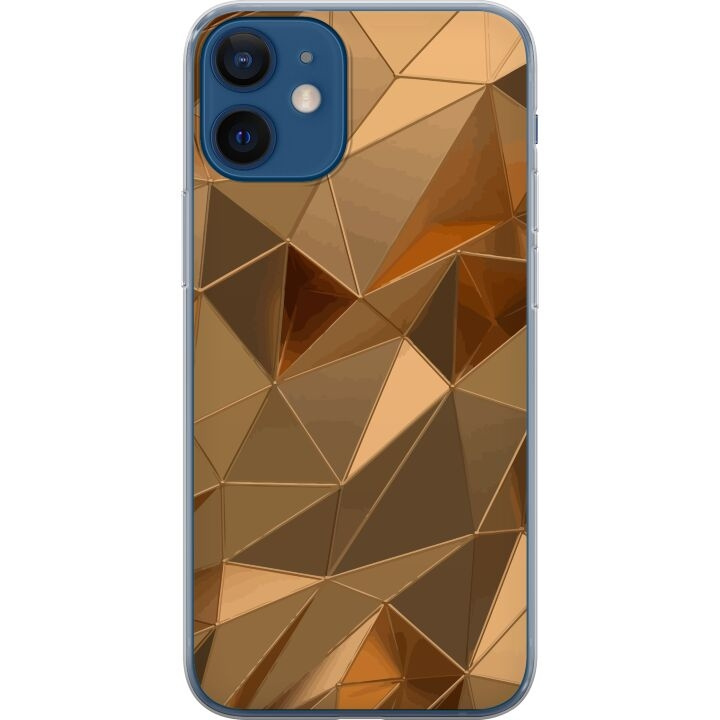 Mobile case for Apple iPhone 12 with 3D Gold design in the group SMARTPHONE & TABLETS / Phone cases / Apple / iPhone 12 at TP E-commerce Nordic AB (A50213)