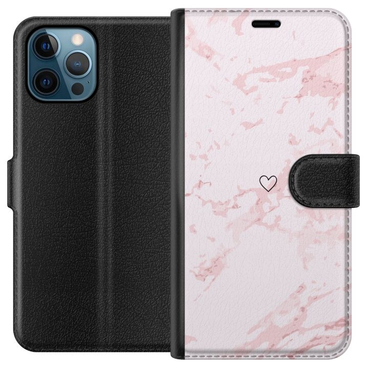 Wallet case for Apple iPhone 12 Pro with Pink Heart design in the group SMARTPHONE & TABLETS / Phone cases / Apple / iPhone 12 at TP E-commerce Nordic AB (A50293)