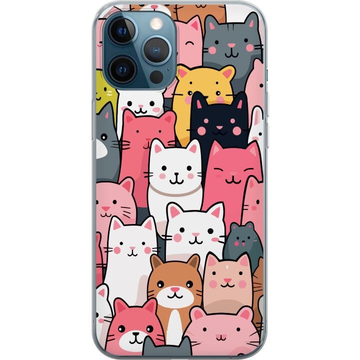 Mobile case for Apple iPhone 12 Pro with Cat pattern design in the group SMARTPHONE & TABLETS / Phone cases / Apple / iPhone 12 at TP E-commerce Nordic AB (A50305)