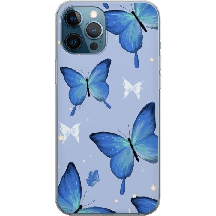 Mobile case for Apple iPhone 12 Pro with Blue butterflies design in the group SMARTPHONE & TABLETS / Phone cases / Apple / iPhone 12 at TP E-commerce Nordic AB (A50313)