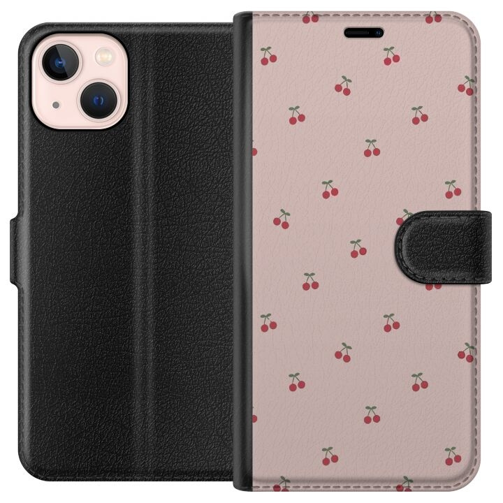 Wallet case for Apple iPhone 13 mini with Cherry design in the group SMARTPHONE & TABLETS / Phone cases / Apple / iPhone 13 Mini at TP E-commerce Nordic AB (A50439)