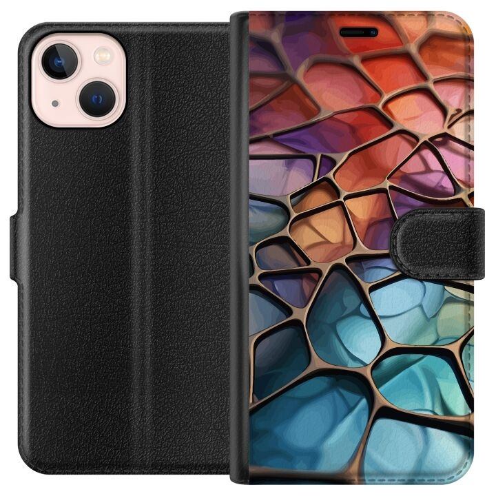 Wallet case for Apple iPhone 13 mini with Metallic pattern design in the group SMARTPHONE & TABLETS / Phone cases / Apple / iPhone 13 Mini at TP E-commerce Nordic AB (A50442)