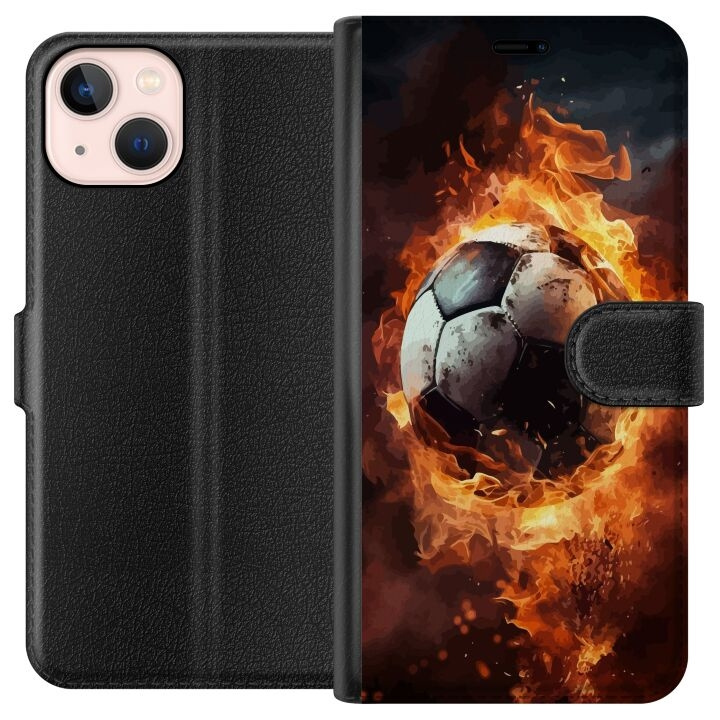 Wallet case for Apple iPhone 13 mini with Football design in the group SMARTPHONE & TABLETS / Phone cases / Apple / iPhone 13 Mini at TP E-commerce Nordic AB (A50453)