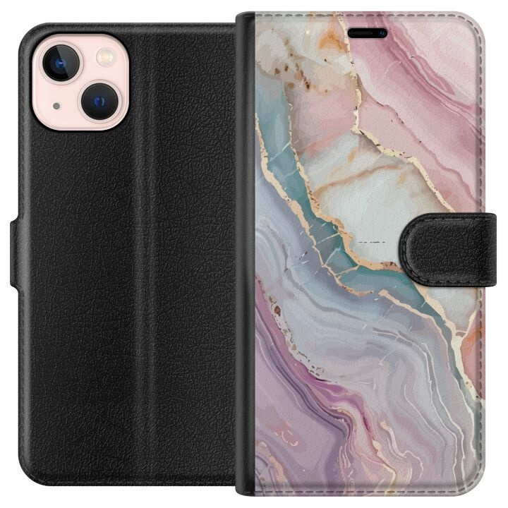 Wallet case for Apple iPhone 13 mini with Marble design in the group SMARTPHONE & TABLETS / Phone cases / Apple / iPhone 13 Mini at TP E-commerce Nordic AB (A50454)