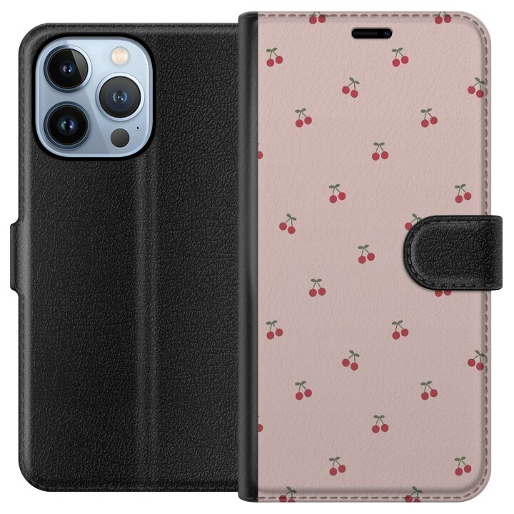 Wallet case for Apple iPhone 13 Pro with Cherry design in the group SMARTPHONE & TABLETS / Phone cases / Apple / iPhone 13 Pro at TP E-commerce Nordic AB (A50493)