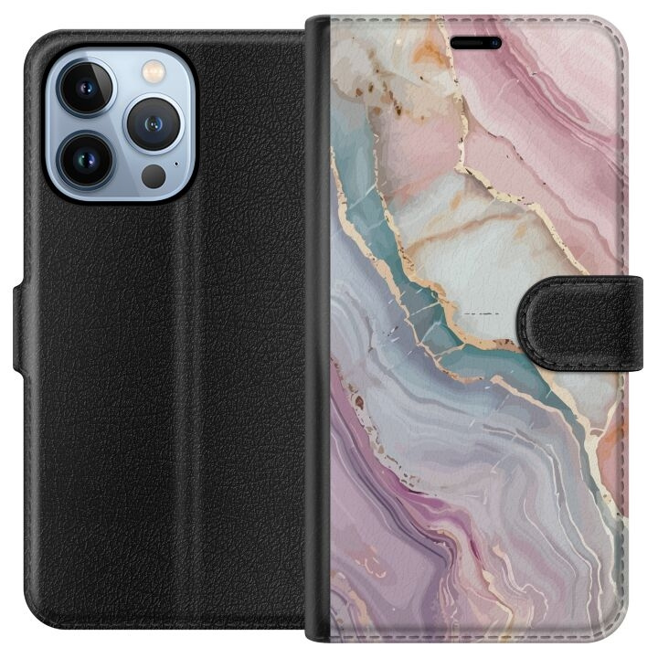 Wallet case for Apple iPhone 13 Pro with Marble design in the group SMARTPHONE & TABLETS / Phone cases / Apple / iPhone 13 Pro at TP E-commerce Nordic AB (A50508)