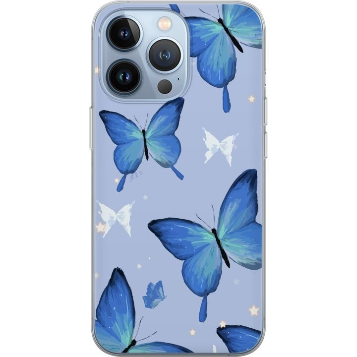 Mobile case for Apple iPhone 13 Pro with Blue butterflies design in the group SMARTPHONE & TABLETS / Phone cases / Apple / iPhone 13 Pro at TP E-commerce Nordic AB (A50529)