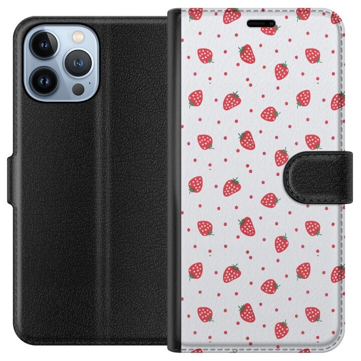 Wallet case for Apple iPhone 13 Pro Max with Strawberries design in the group SMARTPHONE & TABLETS / Phone cases / Apple / iPhone 13 Pro Max at TP E-commerce Nordic AB (A50557)