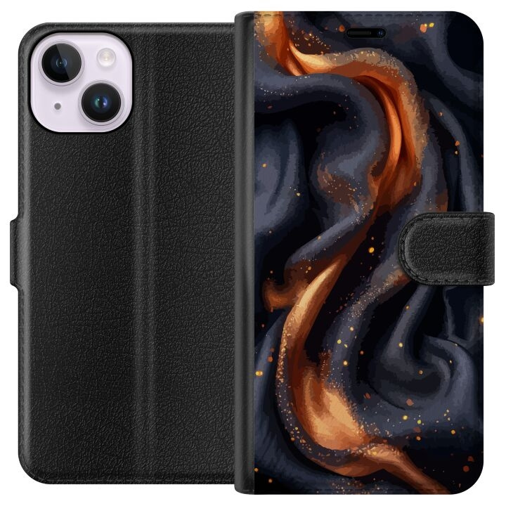 Wallet case for Apple iPhone 14 with Fiery silk design in the group SMARTPHONE & TABLETS / Phone cases / Apple / iPhone 14 at TP E-commerce Nordic AB (A50595)