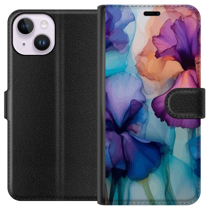 Wallet case for Apple iPhone 14 with Magical flowers design in the group SMARTPHONE & TABLETS / Phone cases / Apple / iPhone 14 at TP E-commerce Nordic AB (A50597)