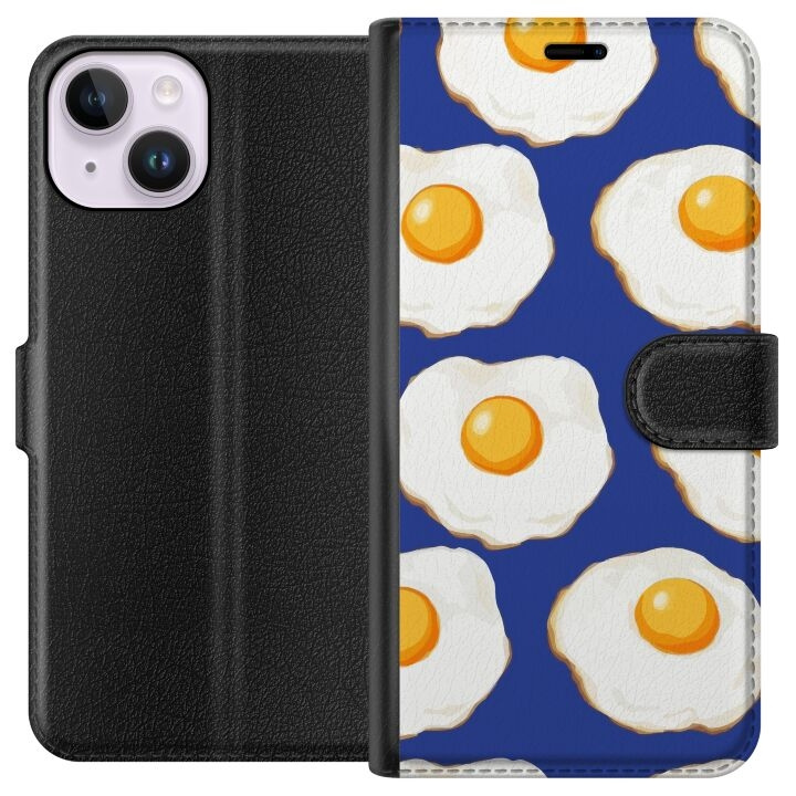 Wallet case for Apple iPhone 14 with Fried eggs design in the group SMARTPHONE & TABLETS / Phone cases / Apple / iPhone 14 at TP E-commerce Nordic AB (A50600)