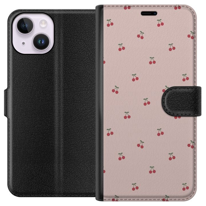 Wallet case for Apple iPhone 14 with Cherry design in the group SMARTPHONE & TABLETS / Phone cases / Apple / iPhone 14 at TP E-commerce Nordic AB (A50601)