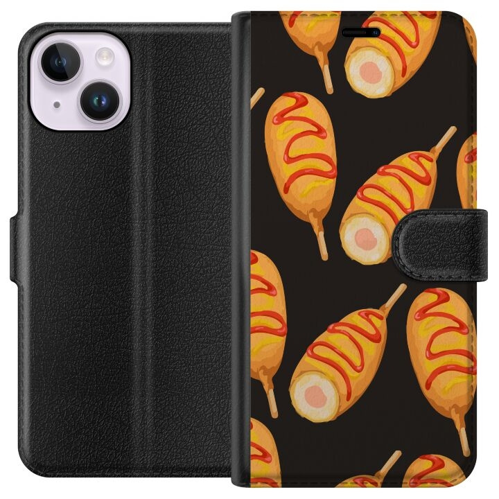 Wallet case for Apple iPhone 14 with Chicken drumstick design in the group SMARTPHONE & TABLETS / Phone cases / Apple / iPhone 14 at TP E-commerce Nordic AB (A50603)