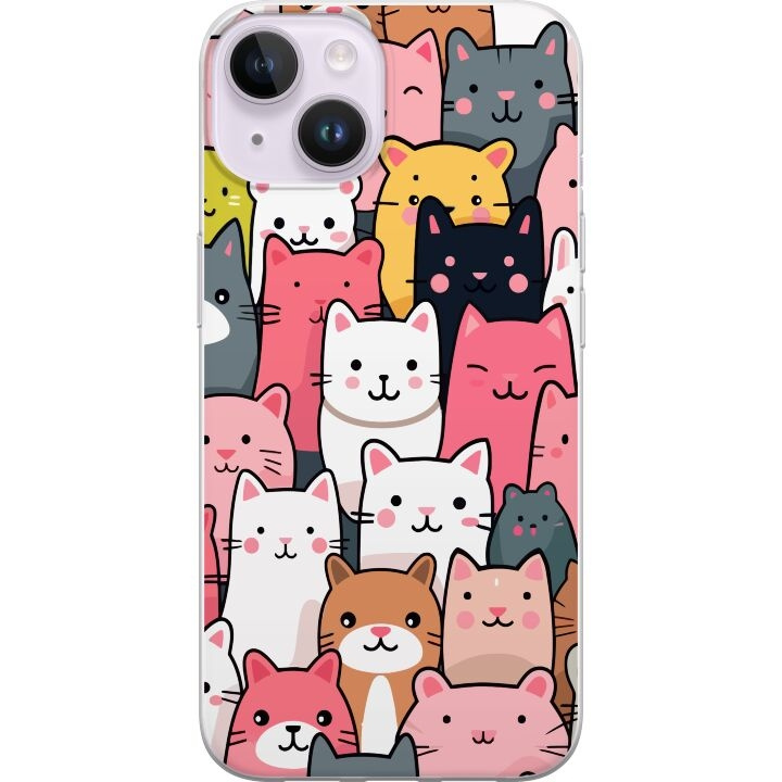 Mobile case for Apple iPhone 14 with Cat pattern design in the group SMARTPHONE & TABLETS / Phone cases / Apple / iPhone 14 at TP E-commerce Nordic AB (A50629)