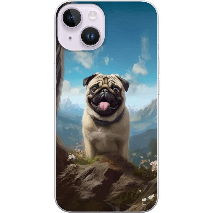 Mobile case for Apple iPhone 14 with Happy Dog design in the group SMARTPHONE & TABLETS / Phone cases / Apple / iPhone 14 at TP E-commerce Nordic AB (A50639)