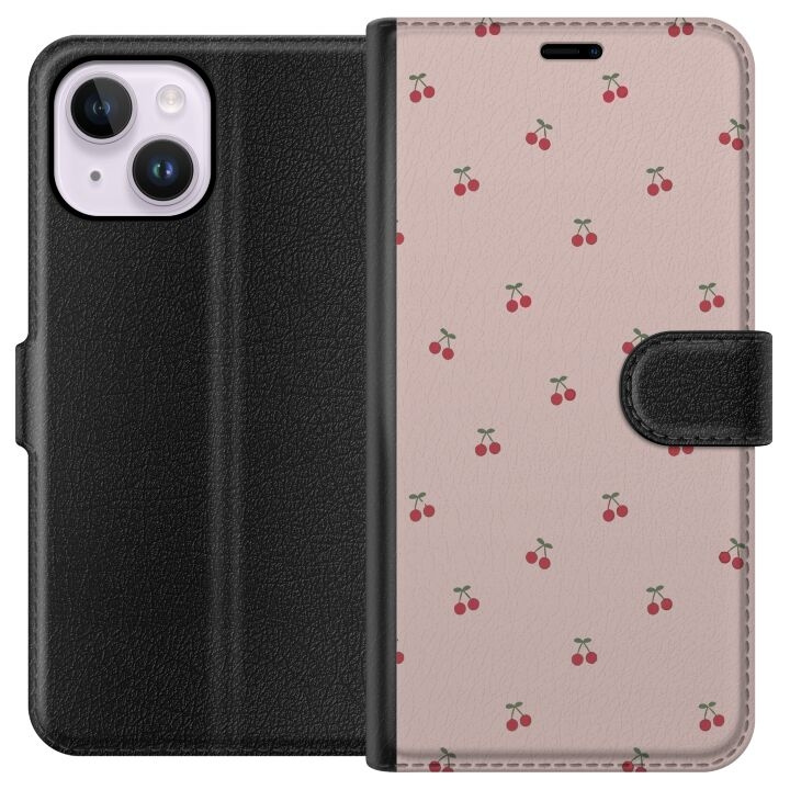 Wallet case for Apple iPhone 14 Plus with Cherry design in the group SMARTPHONE & TABLETS / Phone cases / Apple / iPhone 14 at TP E-commerce Nordic AB (A50709)