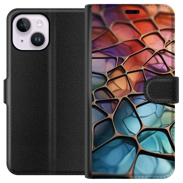 Wallet case for Apple iPhone 14 Plus with Metallic pattern design in the group SMARTPHONE & TABLETS / Phone cases / Apple / iPhone 14 at TP E-commerce Nordic AB (A50712)