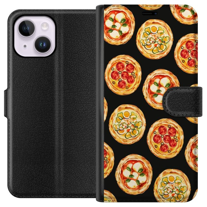 Wallet case for Apple iPhone 14 Plus with Pizza design in the group SMARTPHONE & TABLETS / Phone cases / Apple / iPhone 14 at TP E-commerce Nordic AB (A50715)