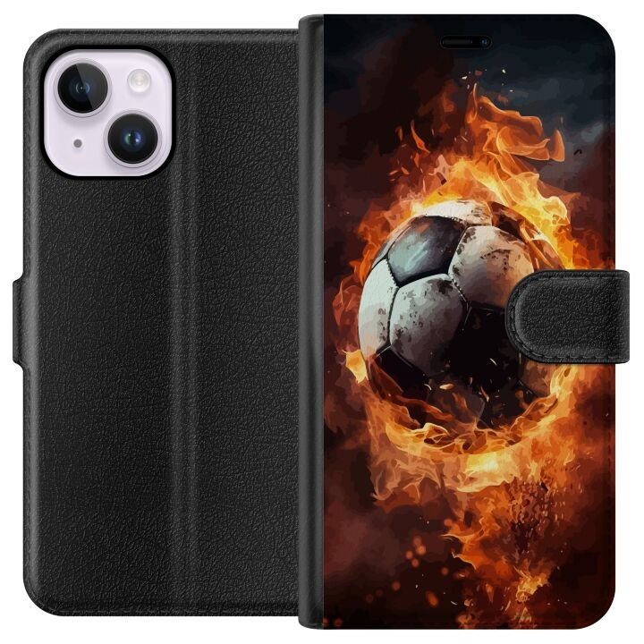 Wallet case for Apple iPhone 14 Plus with Football design in the group SMARTPHONE & TABLETS / Phone cases / Apple / iPhone 14 at TP E-commerce Nordic AB (A50723)