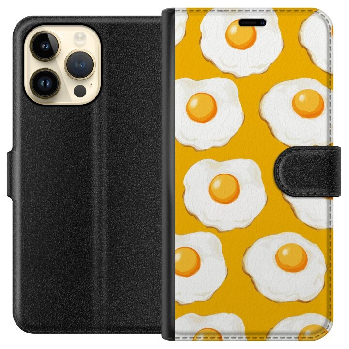 Wallet case for Apple iPhone 14 Pro Max with Fried egg design in the group SMARTPHONE & TABLETS / Phone cases / Apple / iPhone 14 at TP E-commerce Nordic AB (A50758)