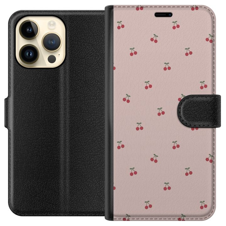 Wallet case for Apple iPhone 14 Pro Max with Cherry design in the group SMARTPHONE & TABLETS / Phone cases / Apple / iPhone 14 at TP E-commerce Nordic AB (A50763)