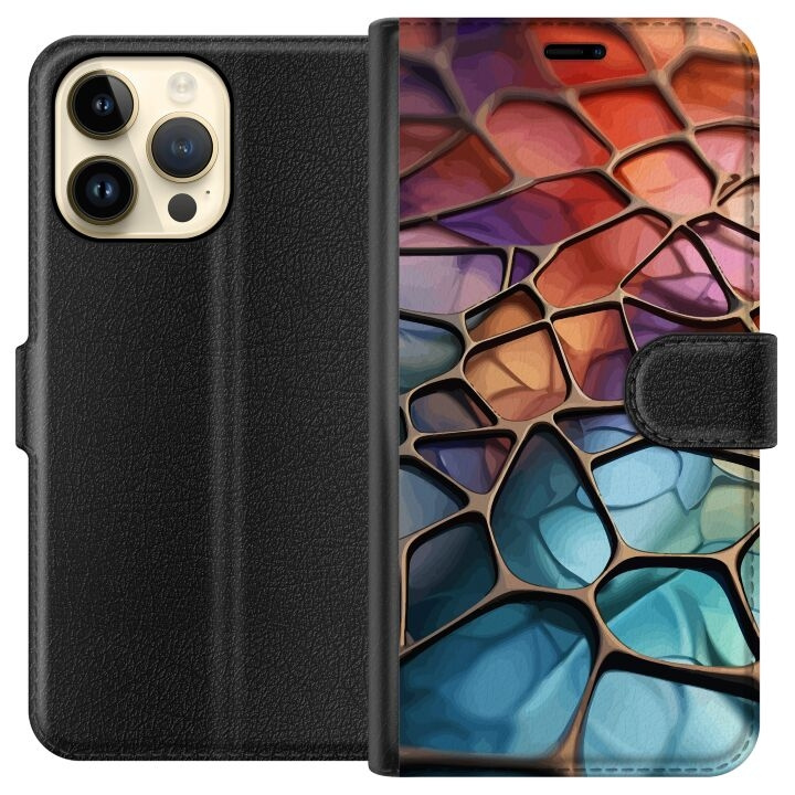 Wallet case for Apple iPhone 14 Pro Max with Metallic pattern design in the group SMARTPHONE & TABLETS / Phone cases / Apple / iPhone 14 at TP E-commerce Nordic AB (A50766)