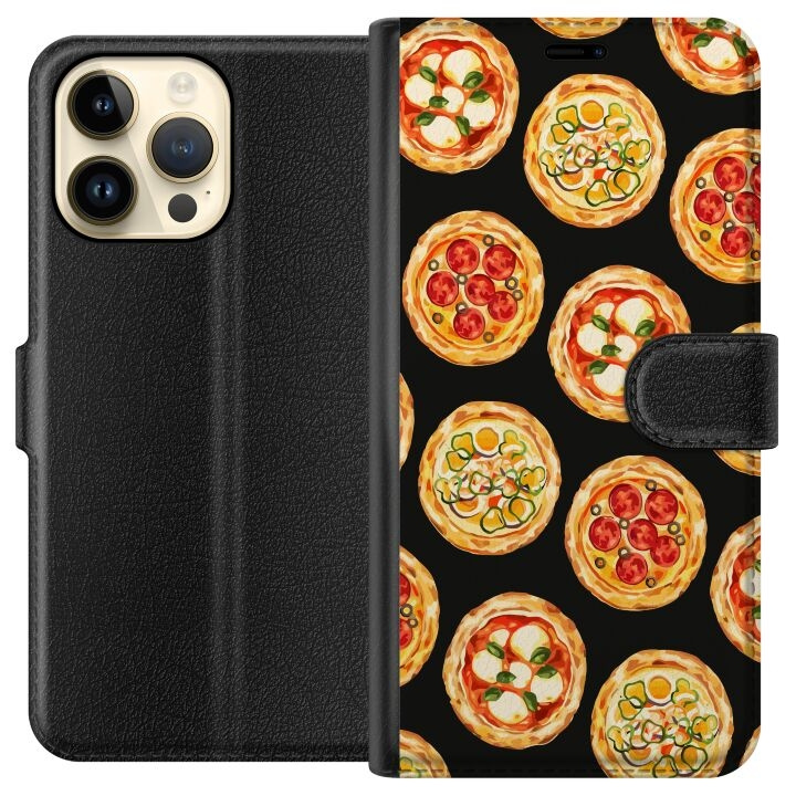 Wallet case for Apple iPhone 14 Pro Max with Pizza design in the group SMARTPHONE & TABLETS / Phone cases / Apple / iPhone 14 at TP E-commerce Nordic AB (A50769)